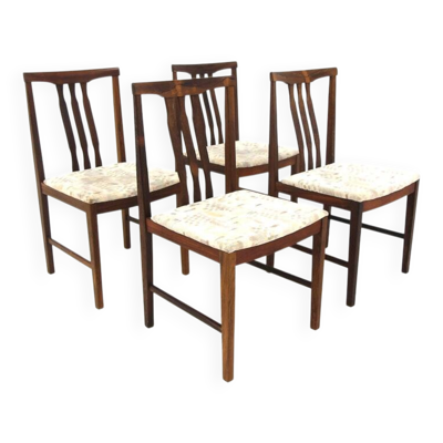 Set de 4 chaises en palissandre, Nils Jönsson, Troeds, Suède, 1960