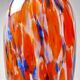 Small antique art deco cobalt orange speckled glass paste vase