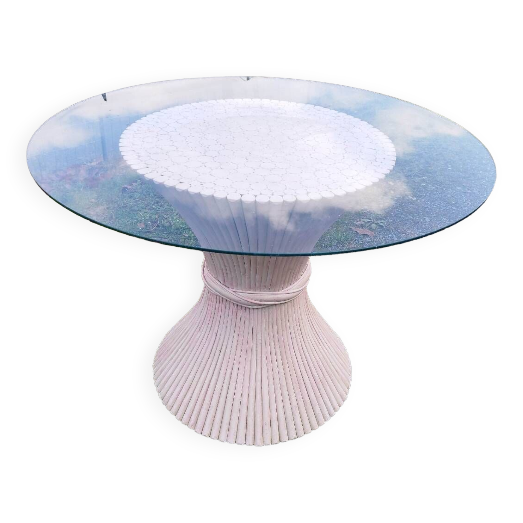 John mc guire McGuire round dining table Sheaf of wheat bamboo