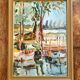 Vintage oil on canvas signed - Framed landscape of Vécétie