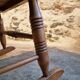 Vintage French Beech Rocking Chair – Mid-20th Century Windsor Style