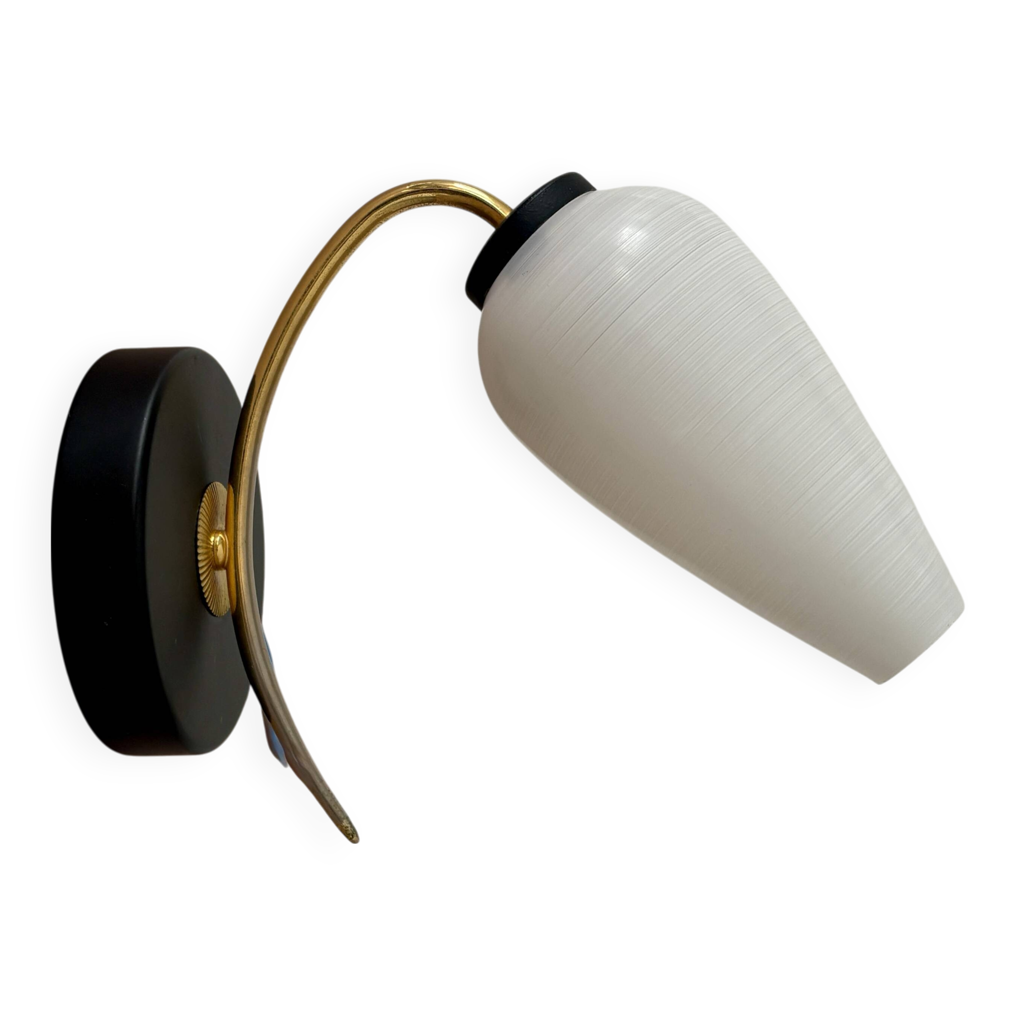 Vintage globe wall lamp in white opaline