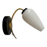 Vintage globe wall lamp in white opaline
