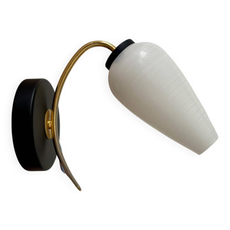 Vintage globe wall lamp in white opaline