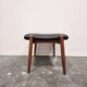 Danish - Style Stool with Faux Leather – 1970s