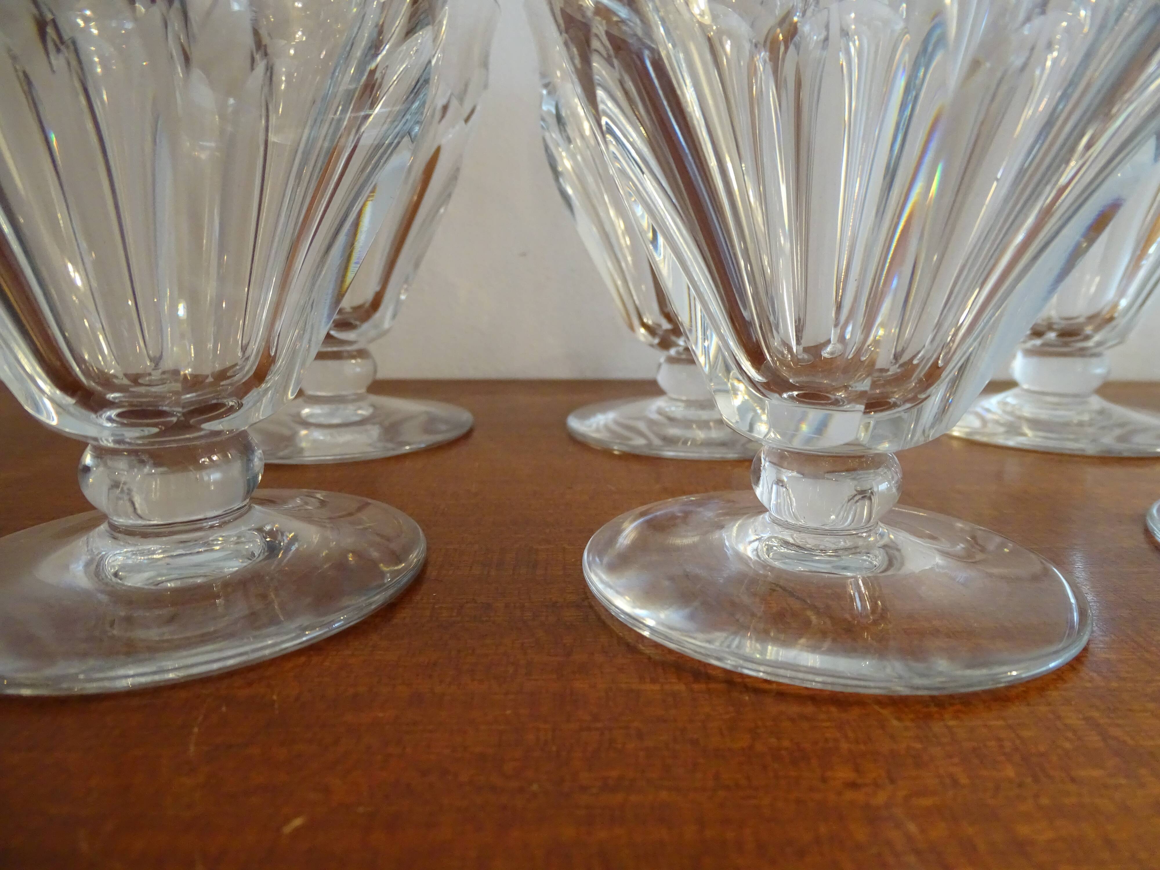 8 Baccarat Talleyrand crystal water glasses signed