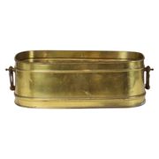 Large Oval Brass Planter Vintage XL Cachepot 41cm