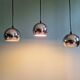 Chrome metal Eyeball suspension trio, Space Age design, 1970.
