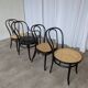 Set of 4 Mix&Match Thonet Style Dining Chairs / Black Bentwood Cane Chairs