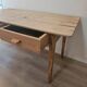 Old farmhouse/office table in patinated solid wood - 2 drawers