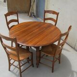 Table 6 feet with flap, opening on 2 extensions, Walnut