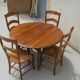 Table 6 feet with flap, opening on 2 extensions, Walnut