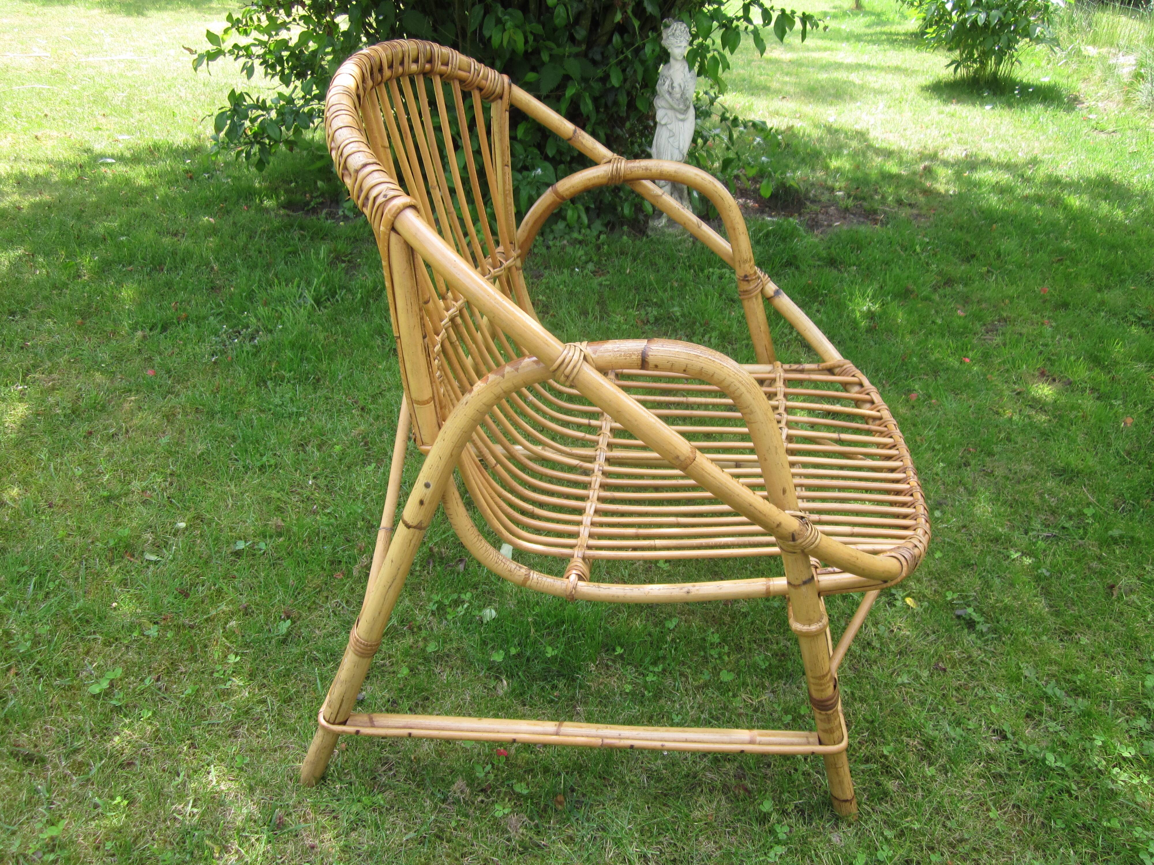 Adult 60s rattan armcchair