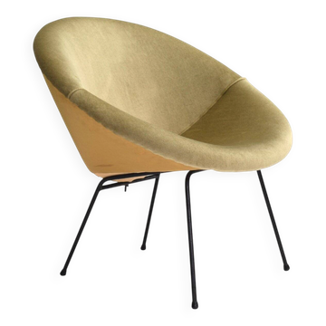 Fauteuil en velours en forme de cercle, années 1950
