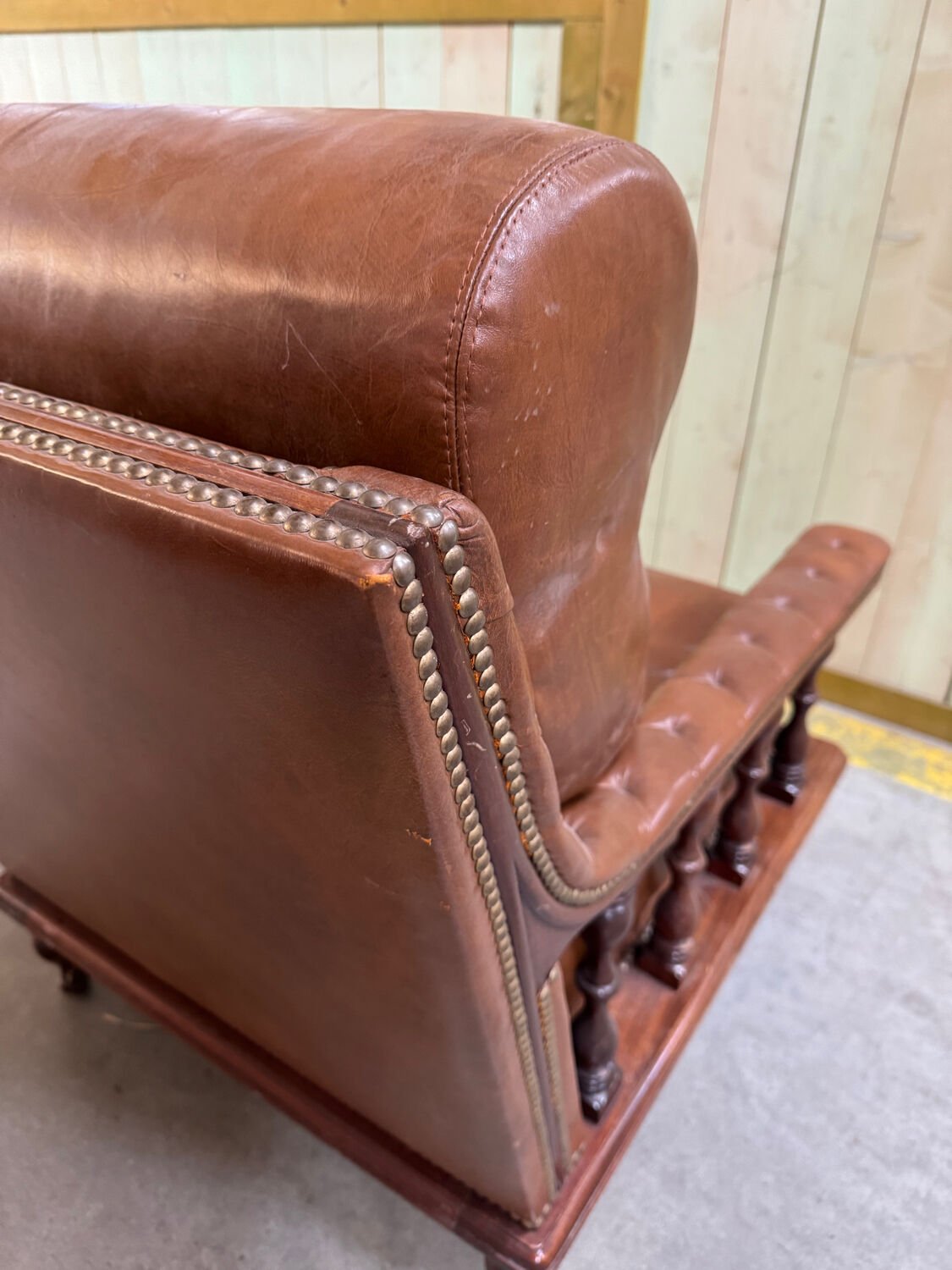 Vintage brown leather armchair