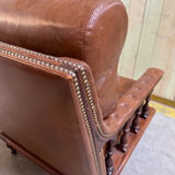 Vintage brown leather armchair