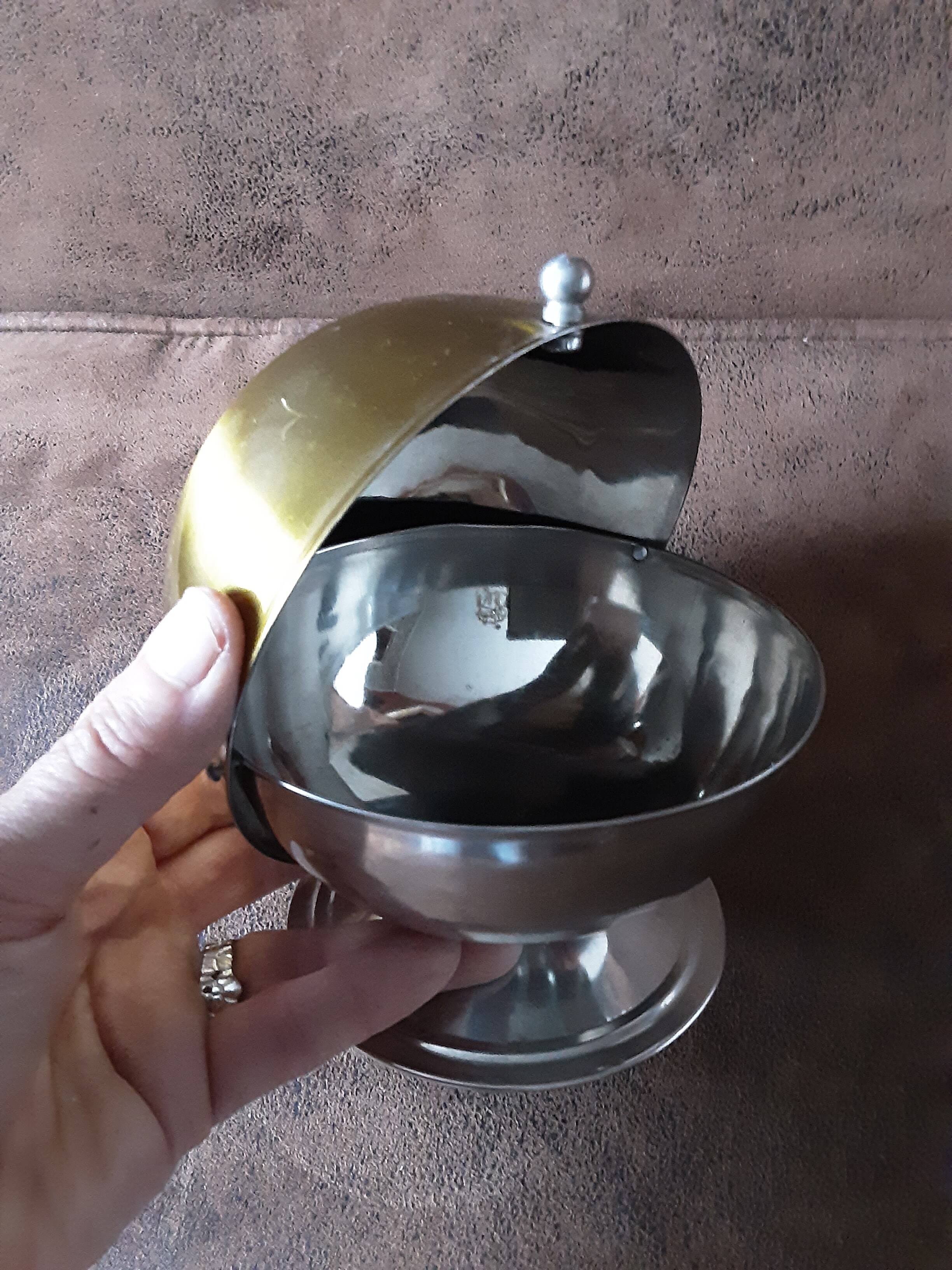 Vintage metal sugar bowl