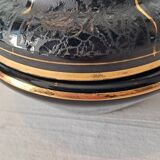 Art Deco Bonbonnière in Black Boom Hyalite Glass from the De Rupel Glassworks