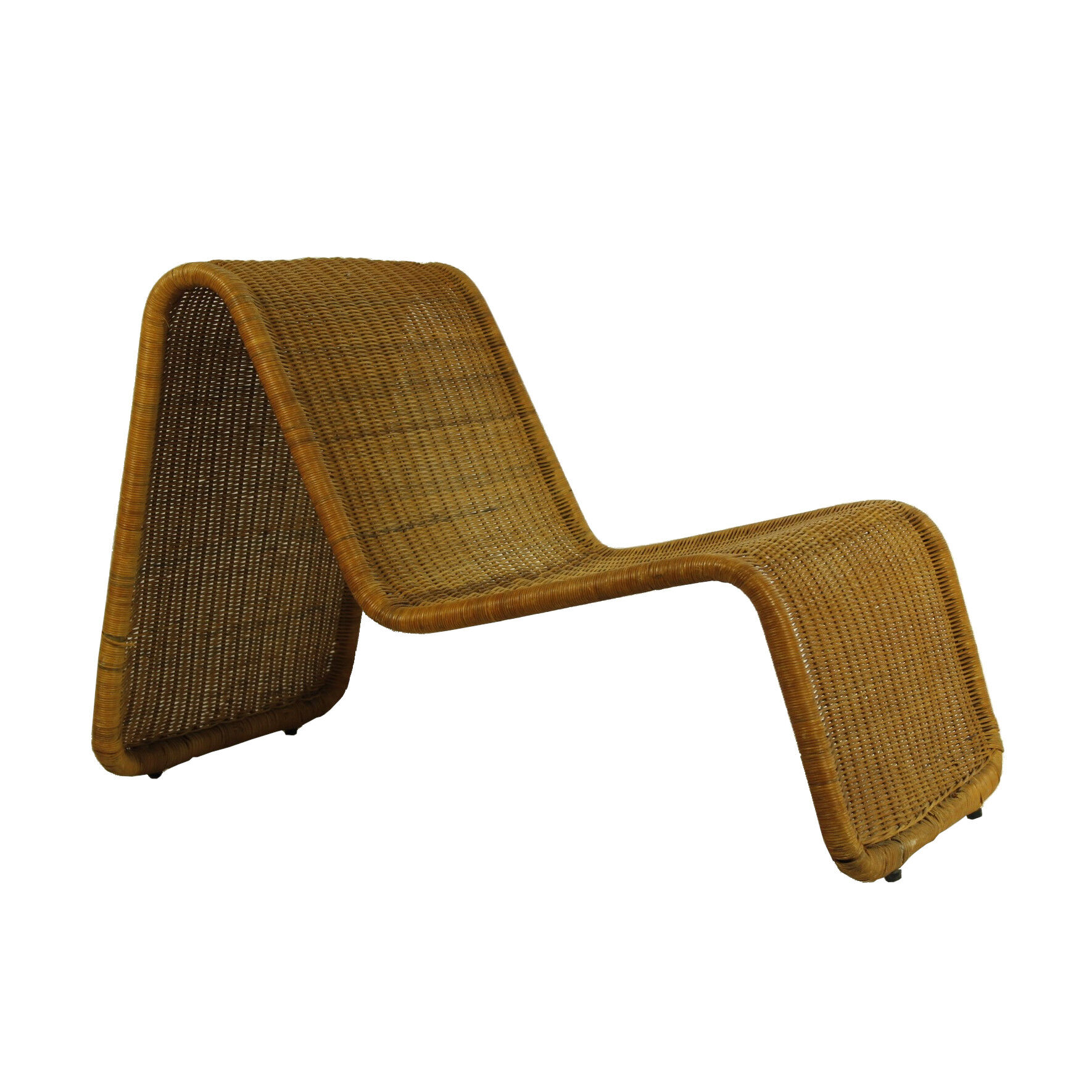 Wicker Lounge Chair Model P3 By Tito Agnoli, 1970s