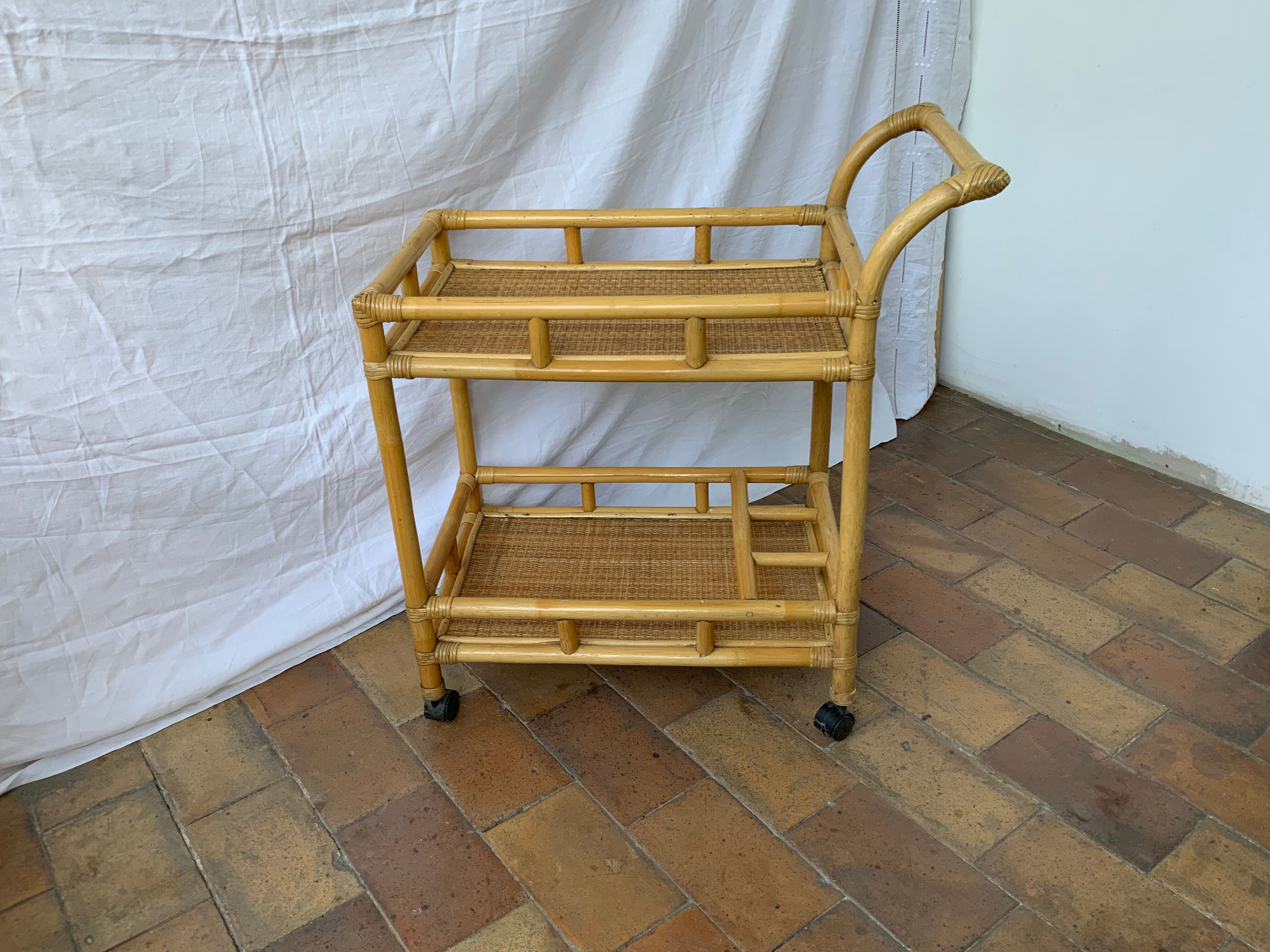 Rattan dessert or rolling table