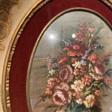 Old painting, still life with wild flowers signed XX century