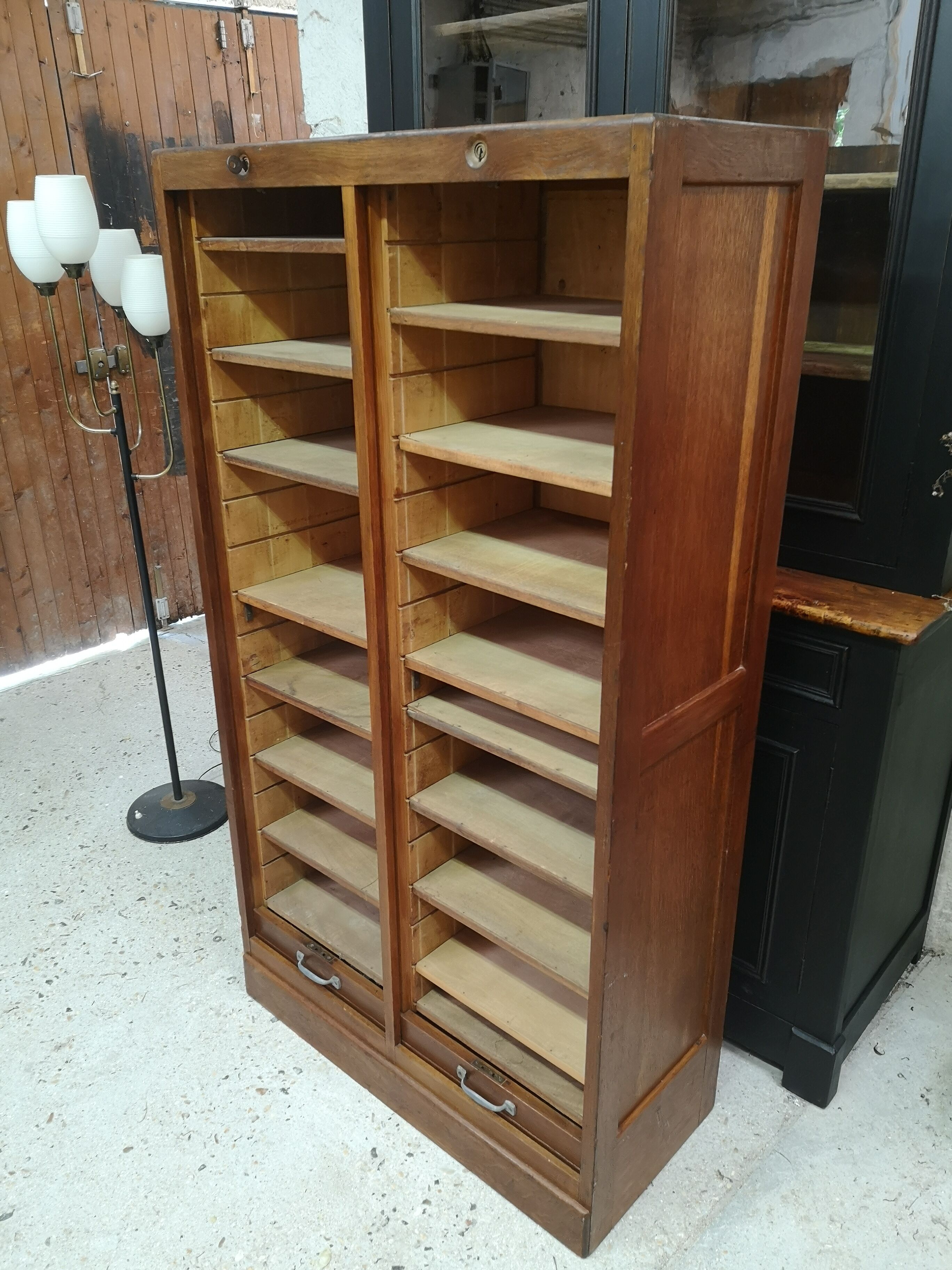 Double curtain binder cabinet 40s