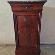 Louis Philippe XIX mahogany veneer and marble bedside table