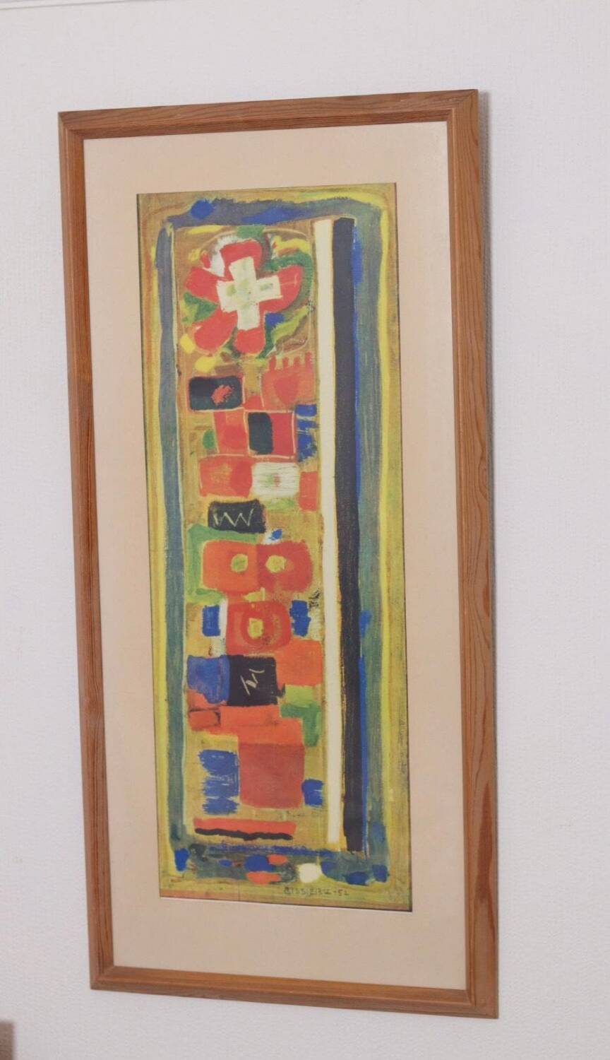 Swedish Oil on Panel – “Abstract Composition” by MARTIN BISSIÈRE, 1952