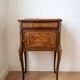 Napoleon III bedside table in marquetry wood and marble