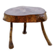 Vintage brutalist side table in solid wood 1960