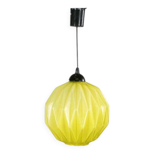 Suspension verre opalin - jaune