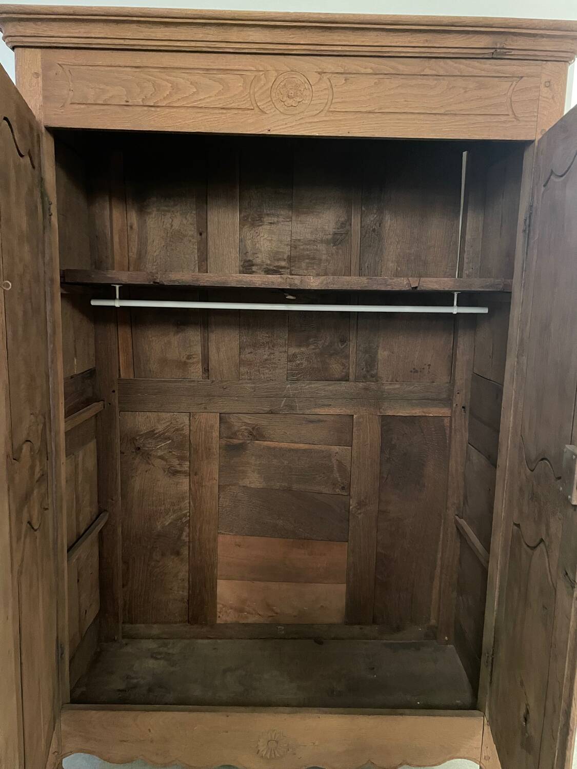 Small 19th century solid oak wardrobe