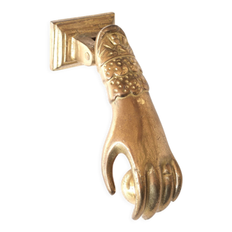 Hand-shaped brass door knocker, 1970s