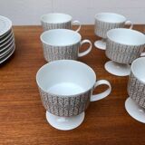 Vintage grey coffee service Secunda, made in Germany by Tapio Wirkkala for Rosenthal, set of 28.