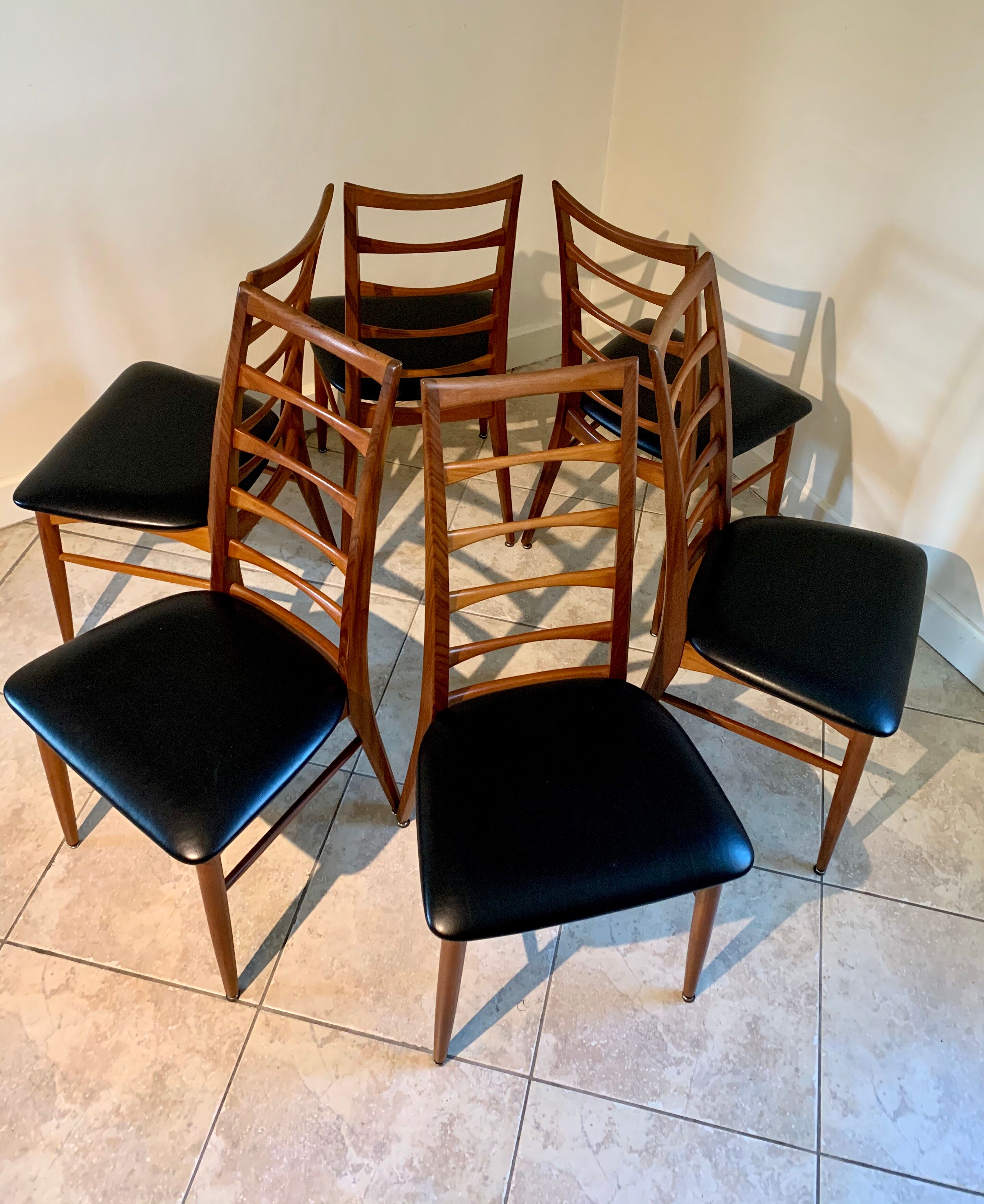 Set of 6 Scandinavian Teak "Lis" chairs by Niels Koefoed, Circa 1960