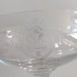 Crystal champagne coupes from Saint Louis.