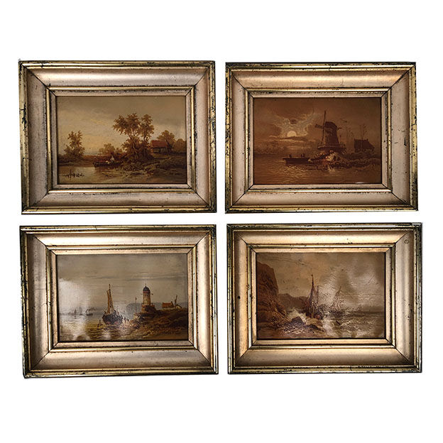 Series of four small framed chromos