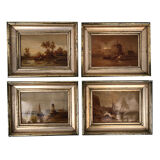Series of four small framed chromos