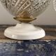 Set of two chiseled glass globe wall lights