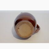 Ancien pichet cruche en grès marron vernissé H 20.5 cm