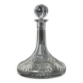 Vintage Samobor Crystal Decanter Ship Decanter Star Motif Cristal de Plomb