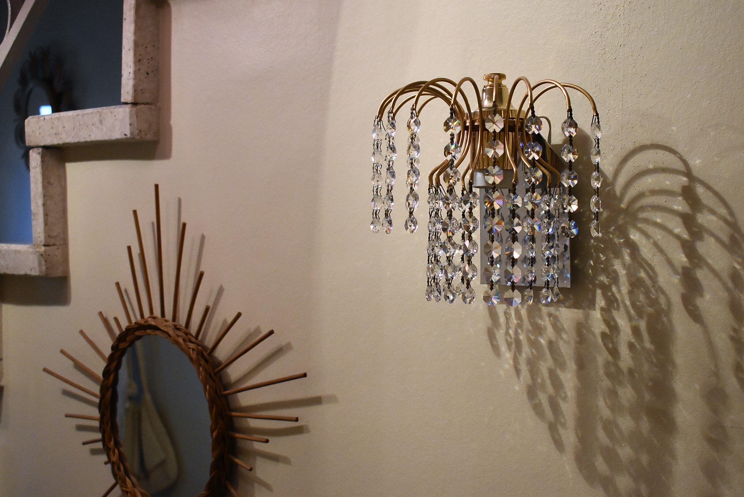 Pair of vintage tassel wall light