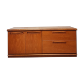 Vtg Mid Century Sideboard Danish Scandinavian Design Media Credenza Retro