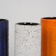 Set of rolled vases in chamotte clay from the 1960s.