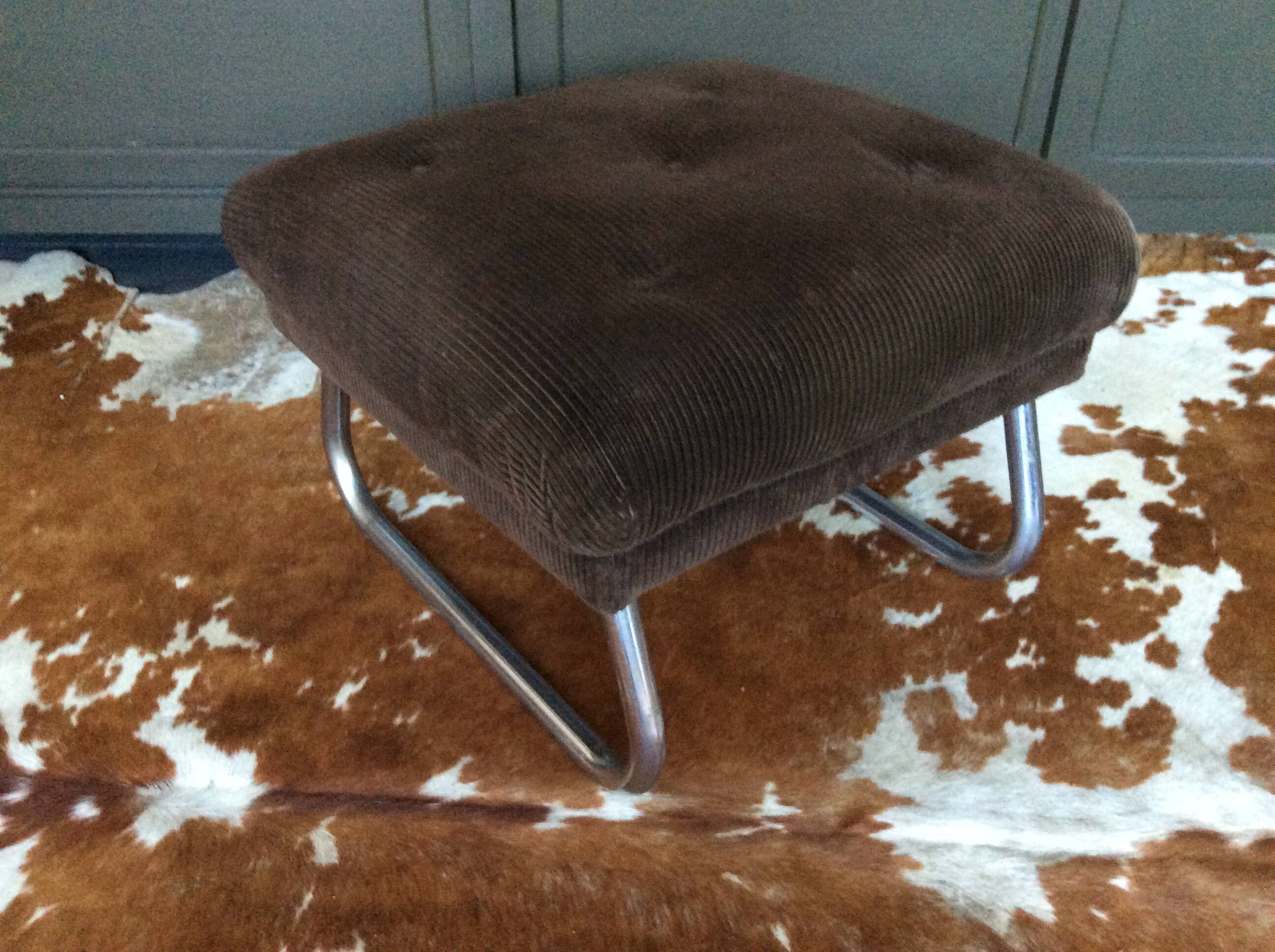 Velvet pouf adjustable footrest