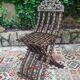 Antique folding oriental chair with mother-of-pearl inlays