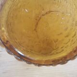 Amber-colored empoli glass decanter