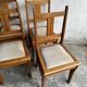 Set of 6 Amsterdamse School Art Deco Dining Chairs, Warm Oak Wood with Beige Upholstery