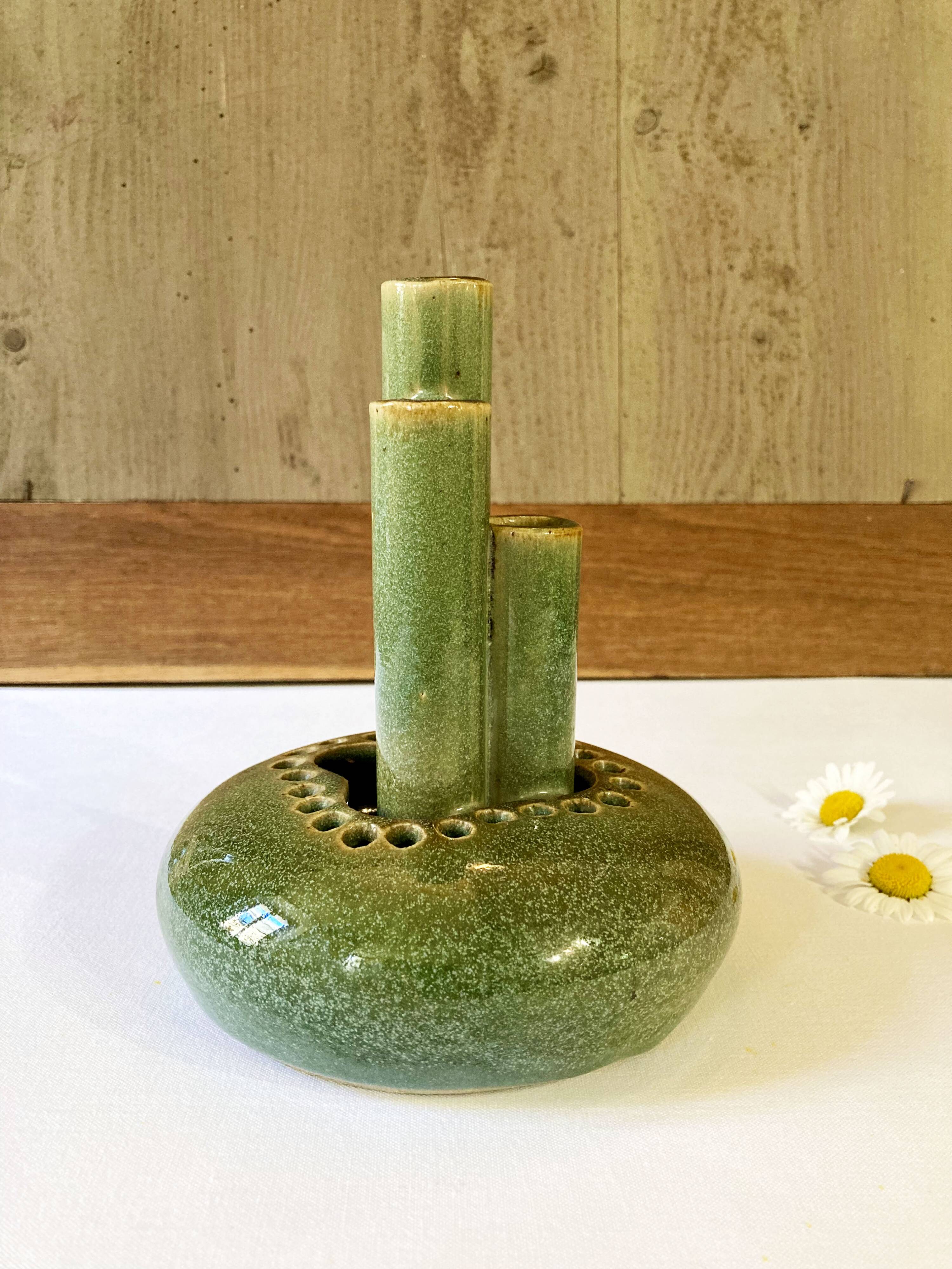 Vase soliflore 3 branches en céramique artisanale