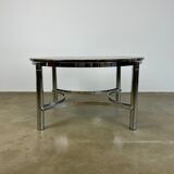 Coffee table with marble top and chrome base